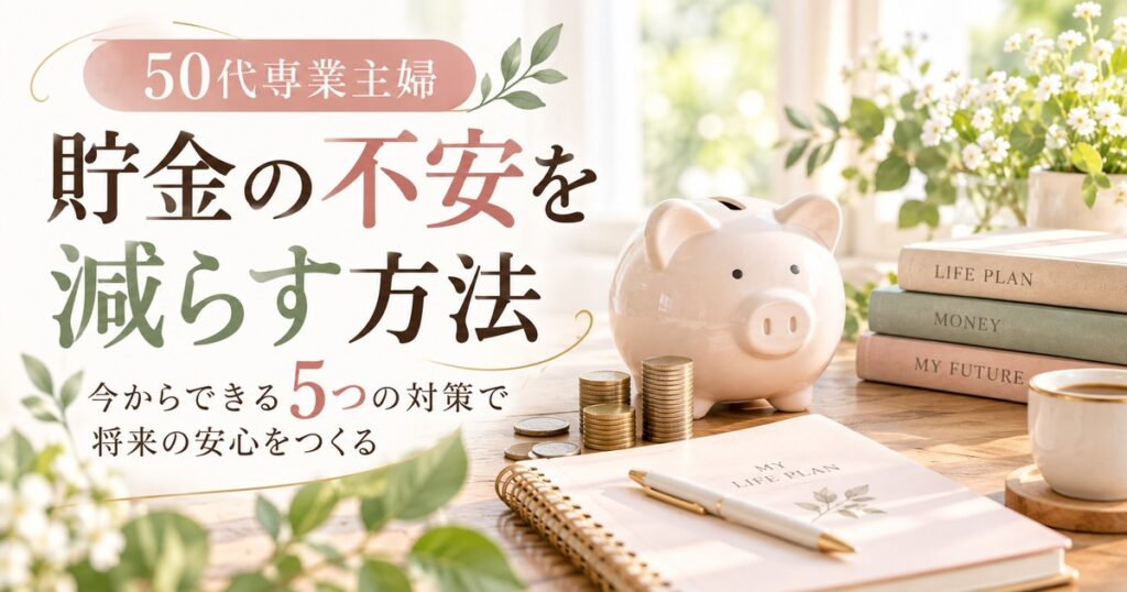 50代専業主婦の貯金が不安…今からできる5つのお金の備え方
